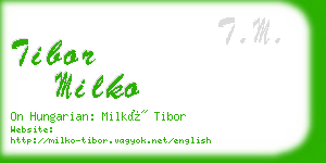 tibor milko business card
